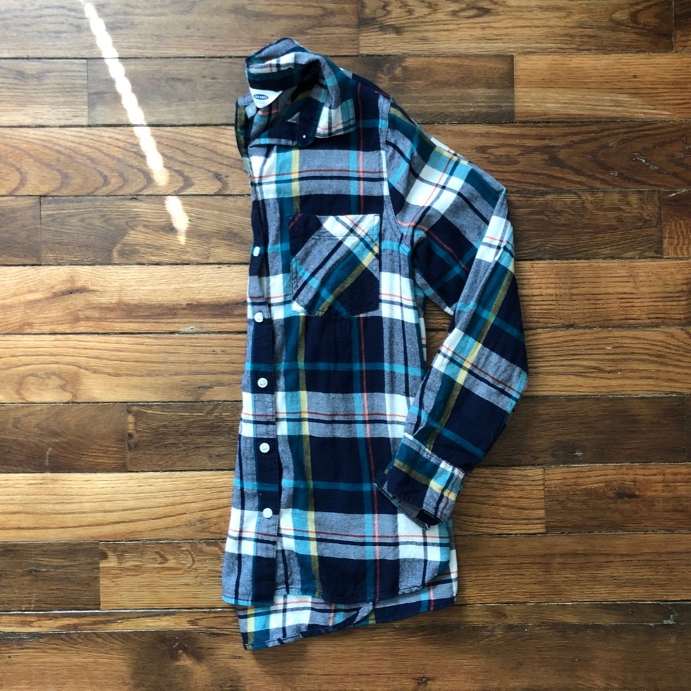 *SALE* Old Navy Green & Blue Plaid Button Down